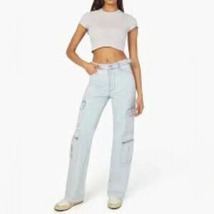 🍀 WEWOREWHAT NWT UTILITY CARGO STRAIGHT JEANS SIZE 24